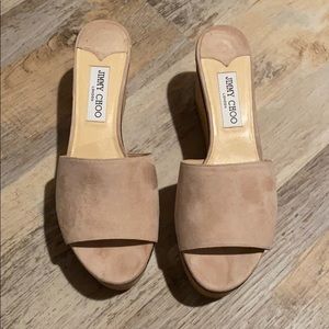 Jimmy choo wedge, light pink suede
